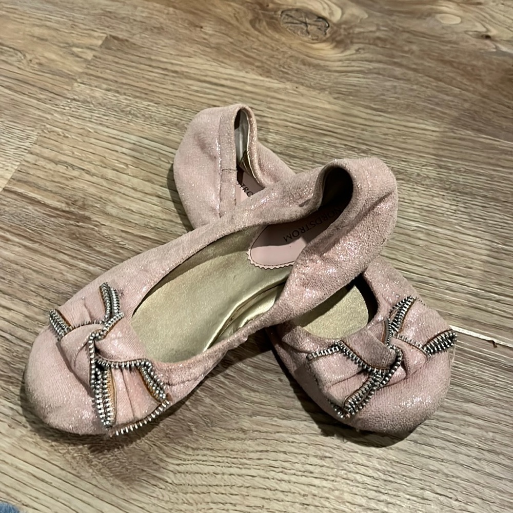 Nordstrom Pink Ballet Flats Zipper Detail